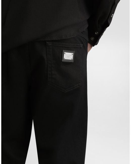 Dolce & Gabbana Black Regular-Fit Wash Stretch Jeans for men