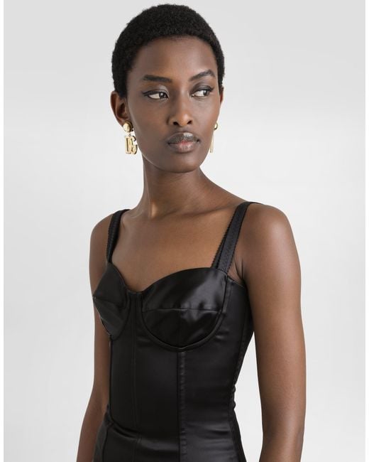 Dolce & Gabbana Black Satin Dress