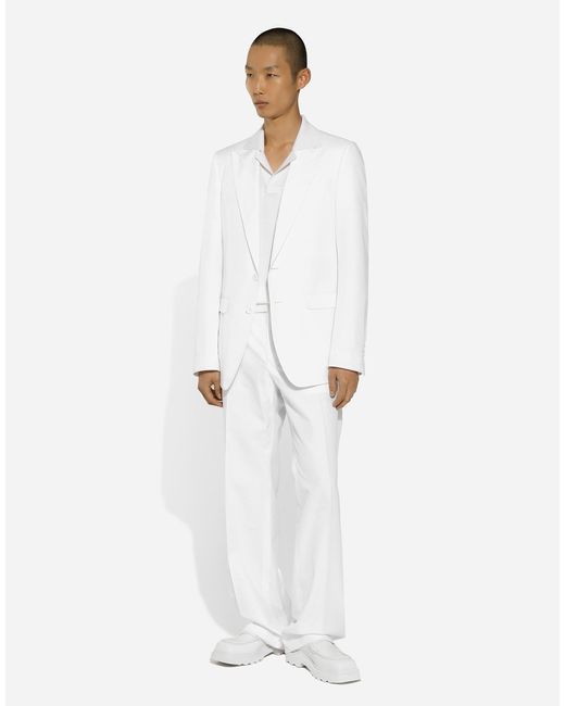 Dolce & Gabbana Poloshirt Aus Seide Mit Signatur in White für Herren