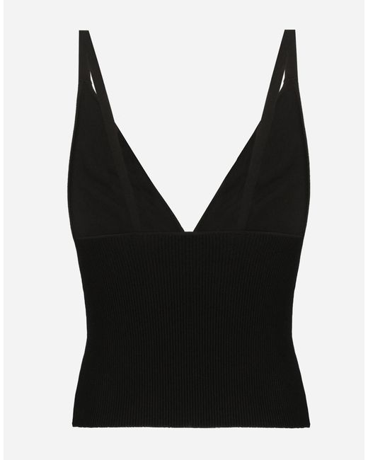 Dolce & Gabbana ビスコースニット ベスト Black