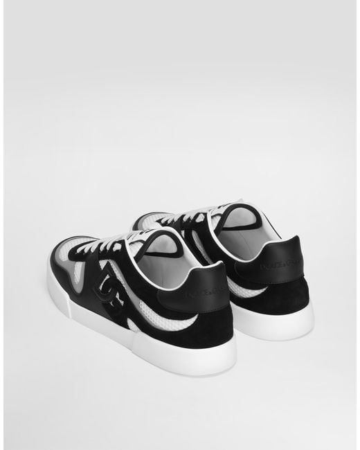 Dolce & Gabbana White Calfskin Strobel Portofino Light Sneakers for men