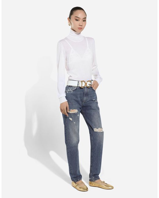Maglia Collo Alto di Dolce & Gabbana in White