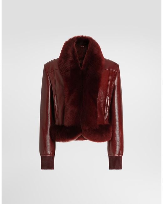 Dolce & Gabbana Red Lambskin Jacket