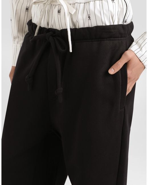 Dolce & Gabbana Black Jersey Jogging Trousers for men