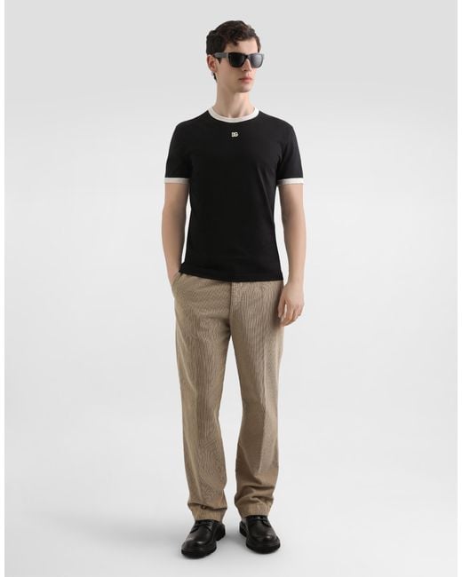 Dolce & Gabbana Stückgefärbte Hose Aus Samt in Natural für Herren