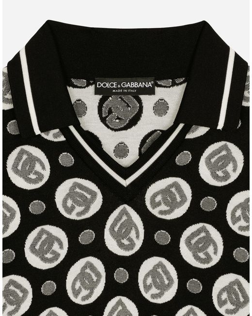 Dolce & Gabbana Black Polo Manica Corta for men