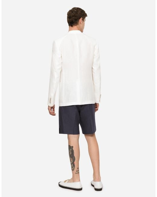 Dolce & Gabbana Blue Linen Shorts for men
