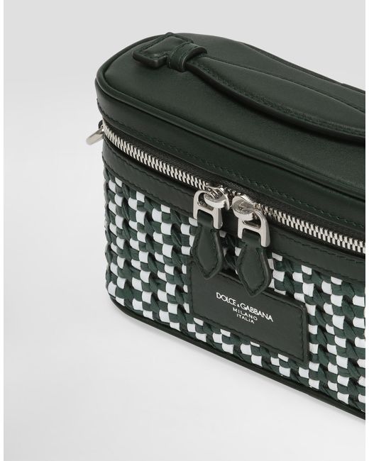 メンズ Dolce & Gabbana Atene Crossbody Minibag With Woven Leather Multicolor