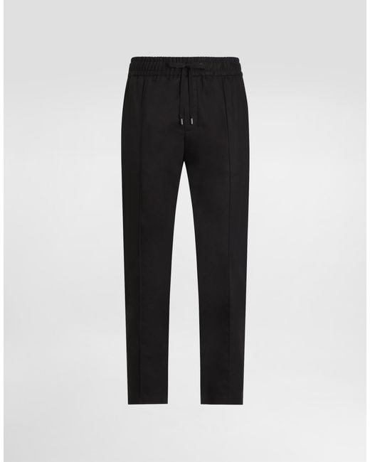 メンズ Dolce & Gabbana コットンギャバジン ジョギングパンツ Black