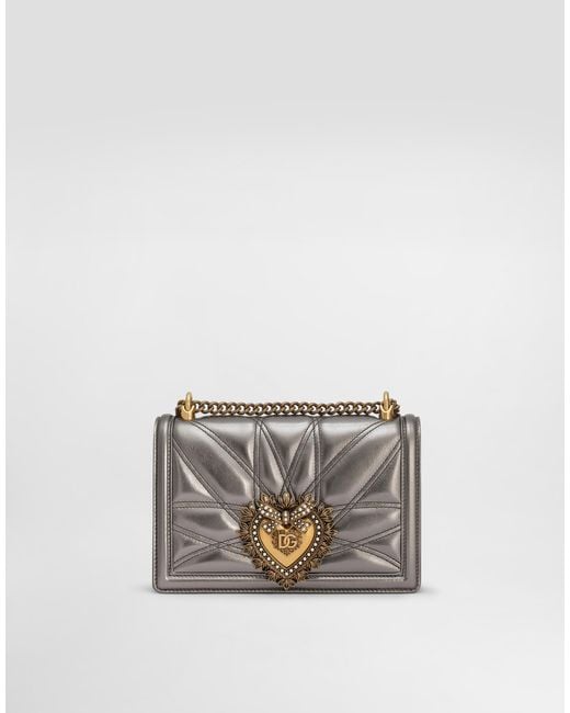 Dolce & Gabbana White Medium Devotion Shoulder Bag