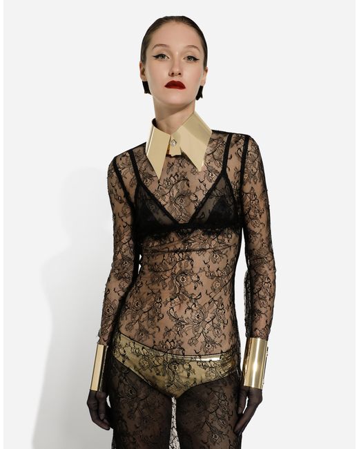 Dolce & Gabbana Natural Steife Hemdkragen-Kette Aus Metall