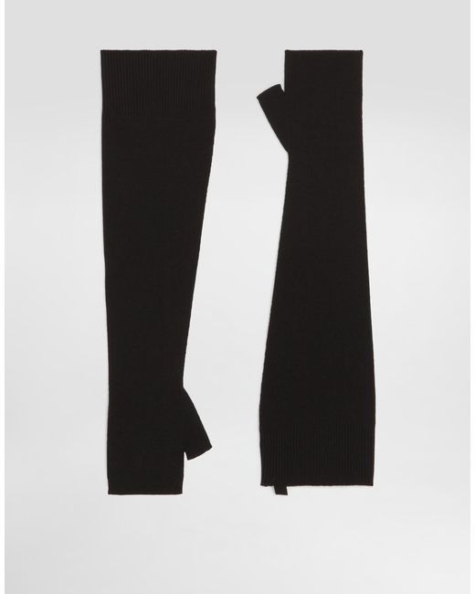 Dolce & Gabbana Black Rib Knit Gloves