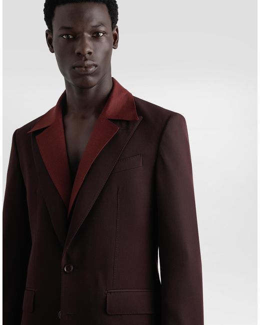 Dolce & Gabbana Purple Single-Breasted Woolen Jacket for men
