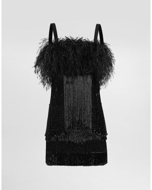 Dolce & Gabbana Black Dress With Embroidery