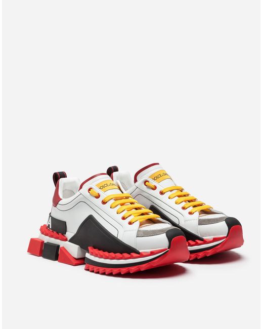 Dolce Gabbana Multicolor Super King Sneakers in White for Men