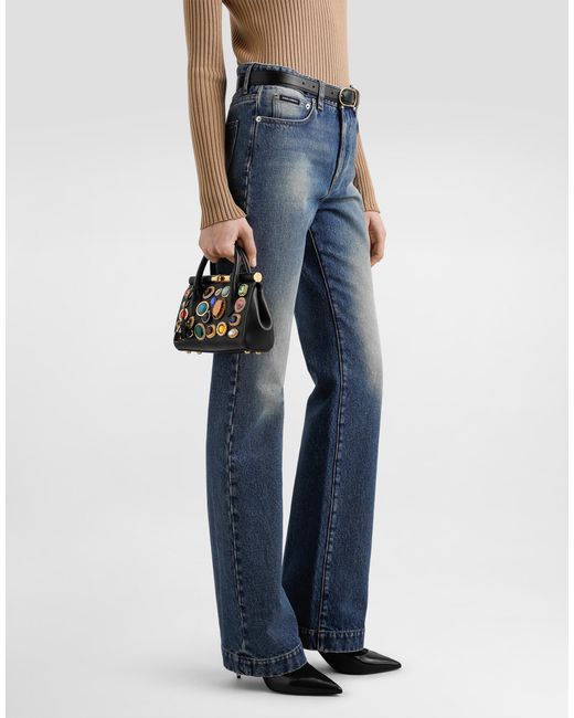 Dolce & Gabbana Multicolor Day Bag Mini Marlene Aus Plongé-Kalbsleder