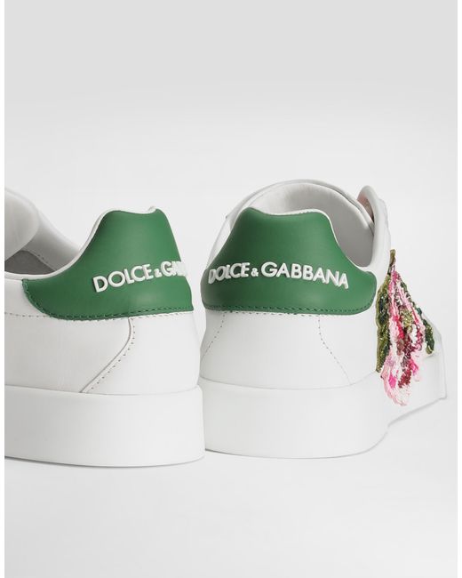 Dolce & Gabbana White Sneaker Portofino Light Aus Kalbsleder