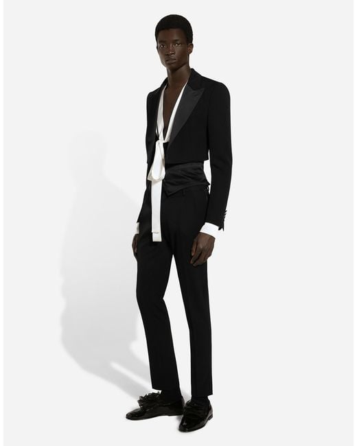 Dolce & Gabbana Black Single-Breasted Wool Spencer Jacket for men
