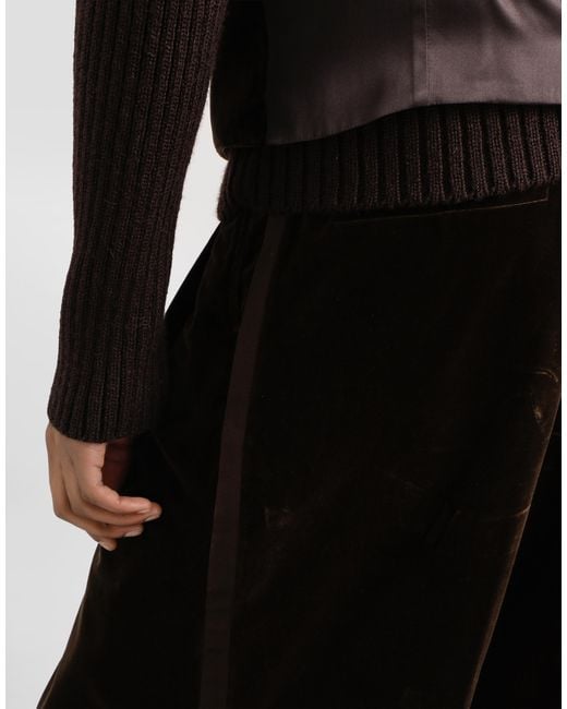 Dolce & Gabbana Smooth Velvet Trousers in Black für Herren