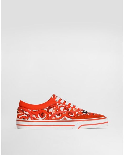 Dolce & Gabbana Red Sneaker Bassa