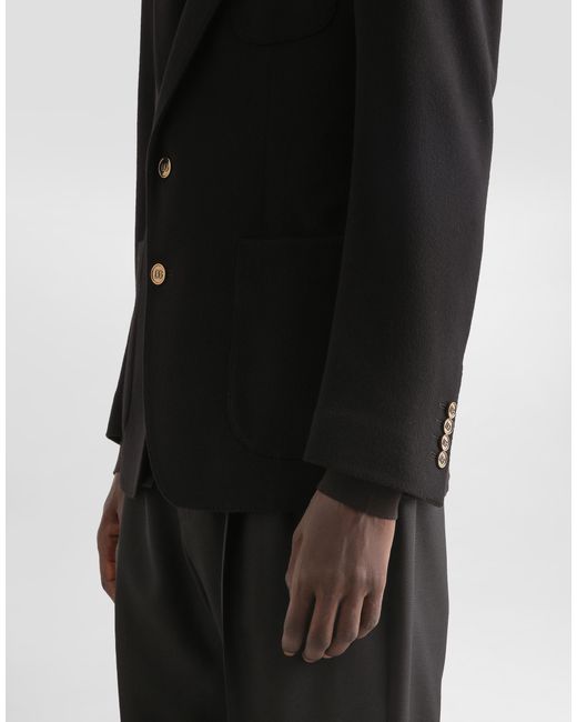Dolce & Gabbana Black Single-Breasted Portofino Cashmere Jacket for men