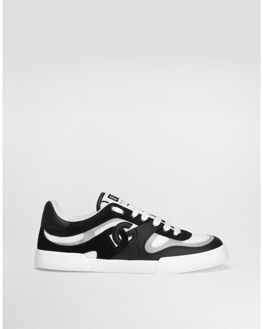 Dolce & Gabbana White Calfskin Strobel Portofino Light Sneakers for men