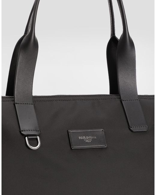 Dolce & Gabbana Black Shopping Nylon And Smooth Calfskin for men