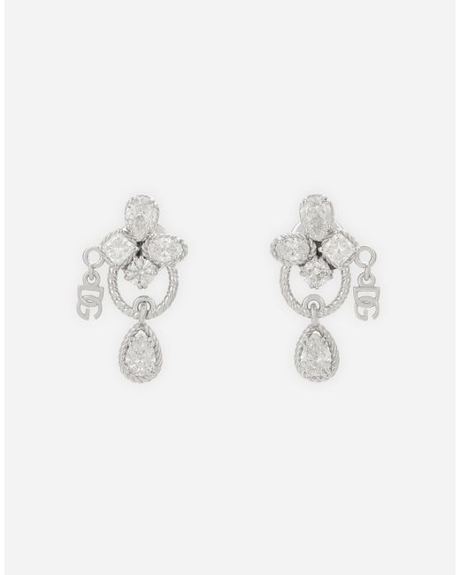 Dolce & Gabbana イージーダイアモンド イヤリング 18Kホワイトゴールド&ダイアモンド White