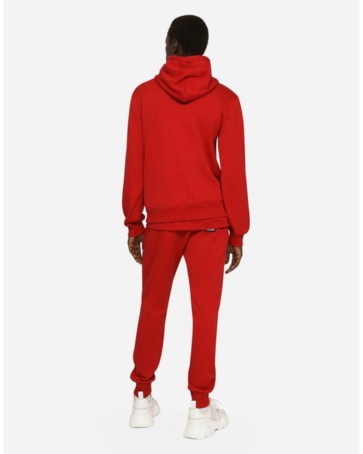 Dolce & Gabbana Jogginghose Aus Jersey Mit Logoplakette in Red für Herren