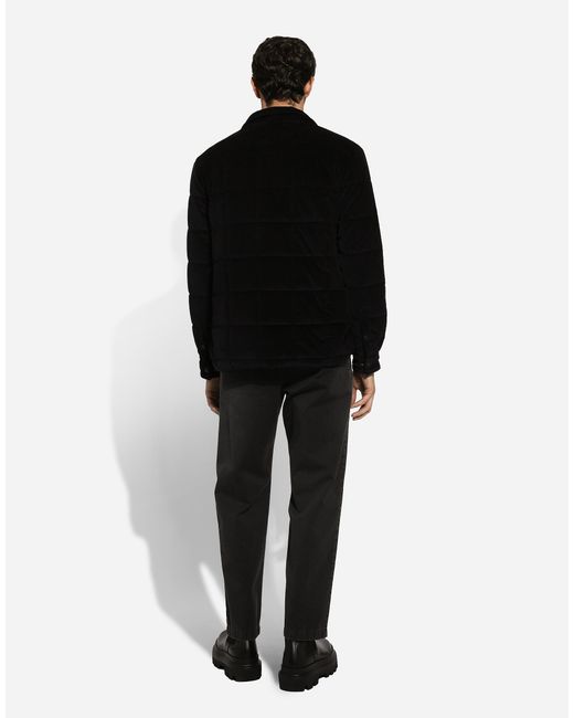 Dolce & Gabbana Black Quilted And Padded Corduroy Jacket for men