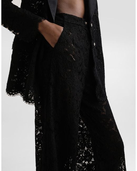 Dolce & Gabbana Black Cordonetto Lace Trousers