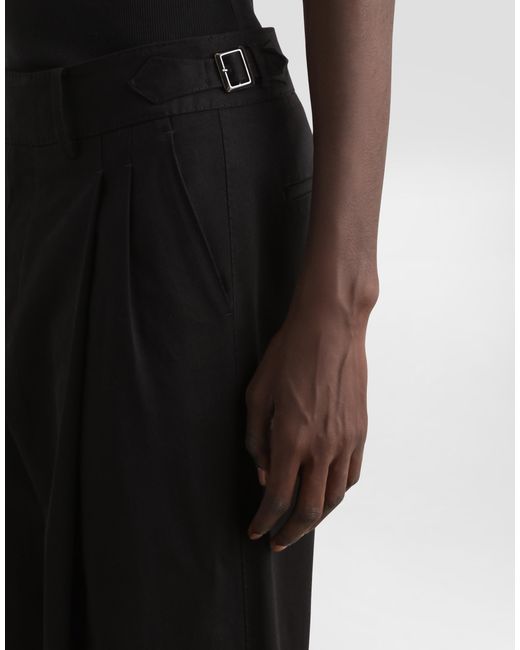 Pantalones De Sarga De Algodón Dolce & Gabbana de hombre de color Black