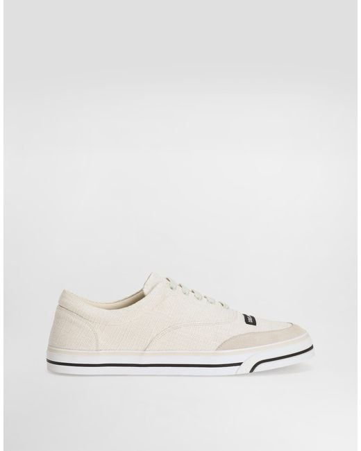 Dolce & Gabbana Natural Dg Sailing Linen Sneakers for men