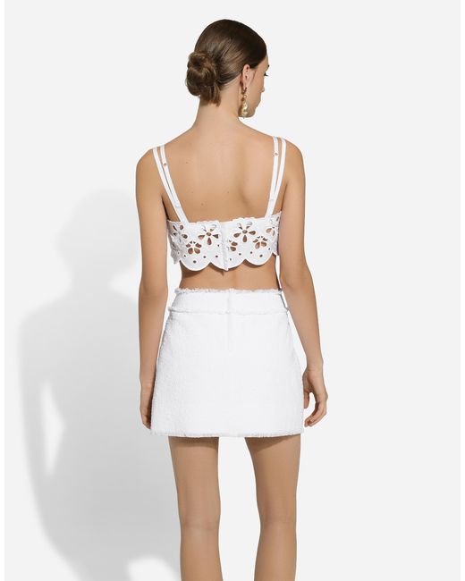 Dolce & Gabbana White Cotton Top With Cut-Out Detailing