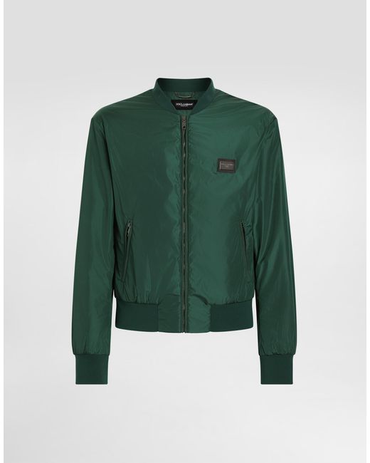 Dolce & Gabbana Green Nylon Jacket With Branded Tag for men