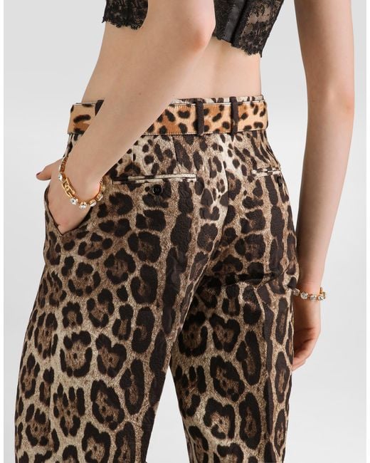 Dolce & Gabbana Natural Leo- Brocade Trousers