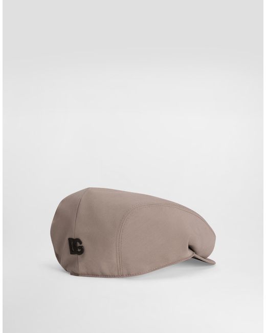 Dolce & Gabbana Gray Wool Poplin Flat Cap for men