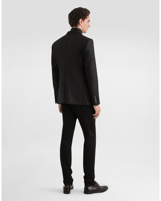 Dolce & Gabbana Black Single-Breasted Taormina Wool Jacket for men