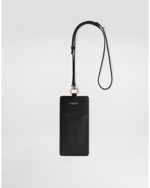 Dolce & Gabbana White Calfskin Cellphone Case for men