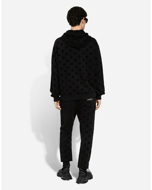 Dolce & Gabbana Jogginghose Aus Jersey Dg-Logoprint Allover in Black für Herren