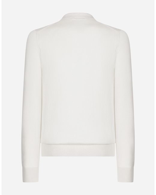Pull Polo En Cachemire Et Soie Dolce & Gabbana pour homme en coloris White
