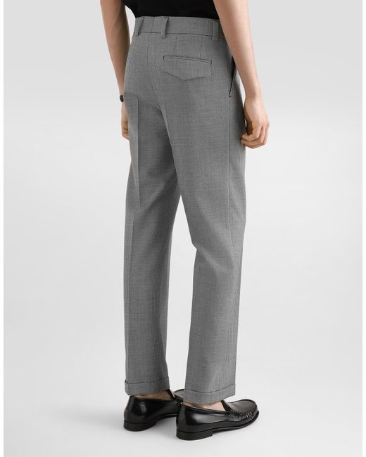 Dolce & Gabbana Gray Tailored Wool Pants for men