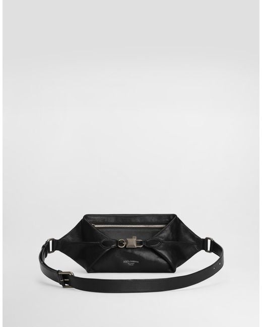 Dolce & Gabbana Black Lock Belt Bag for men