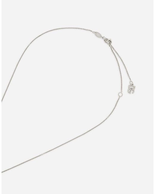 Dolce & Gabbana アンナ ペンダント 18Kホワイトゴールド&ブラックスピネル White