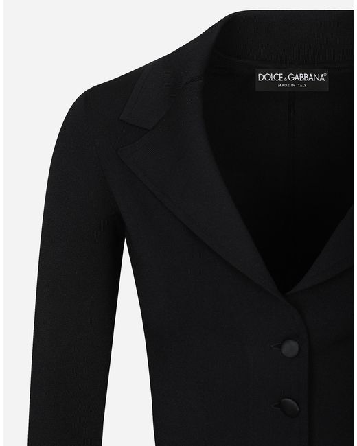 Chaqueta Corta En Punto De Viscosa Elástica Con Logotipo Dg Dolce & Gabbana de color Black