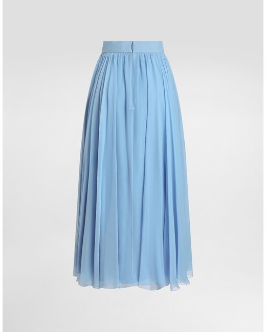 Dolce & Gabbana Blue Chiffon Circle Skirt