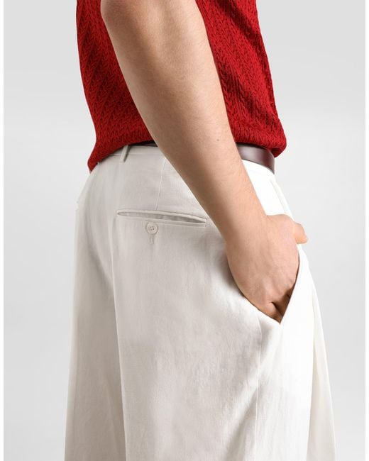 Dolce & Gabbana White Pantalone for men