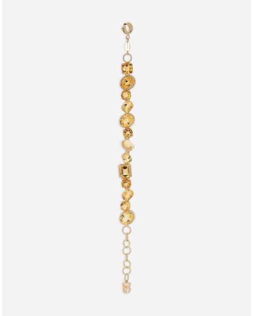Dolce & Gabbana Metallic Monochrome Bracelet 18-Carat And Citrines