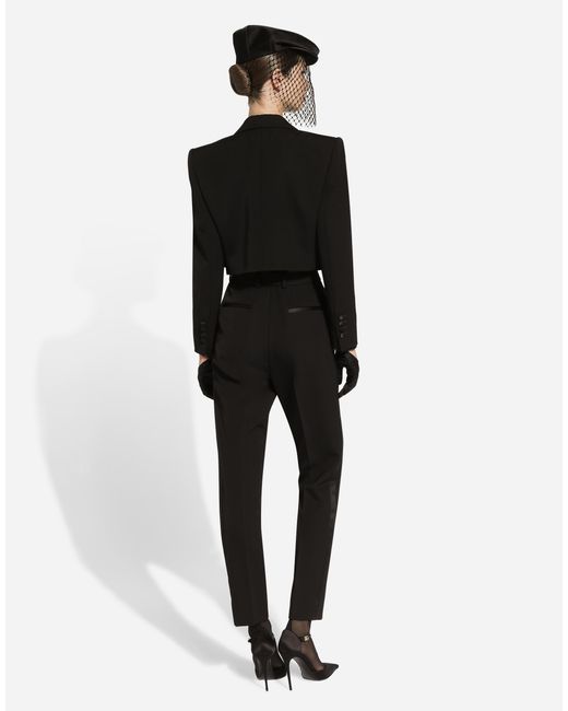 Dolce & Gabbana ウールギャバジン テーラード タキシードパンツ Black