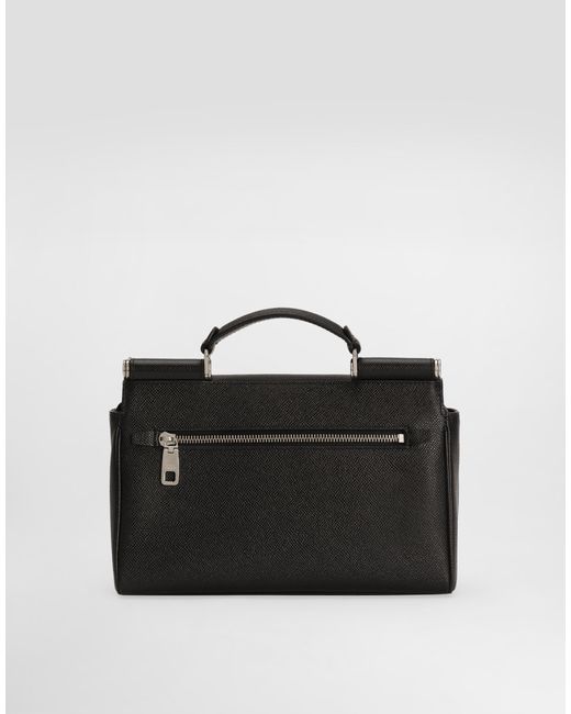 メンズ Dolce & Gabbana Calfskin Sicily Bag Black